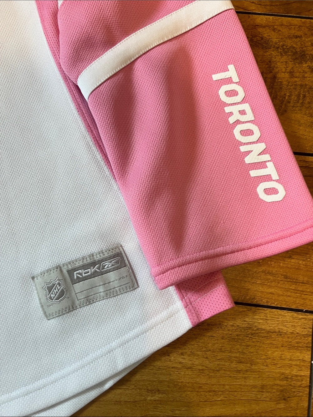 Reebok Pink and White Toronto Maple Leafs Hockey Jersey - Picture 2 of 5